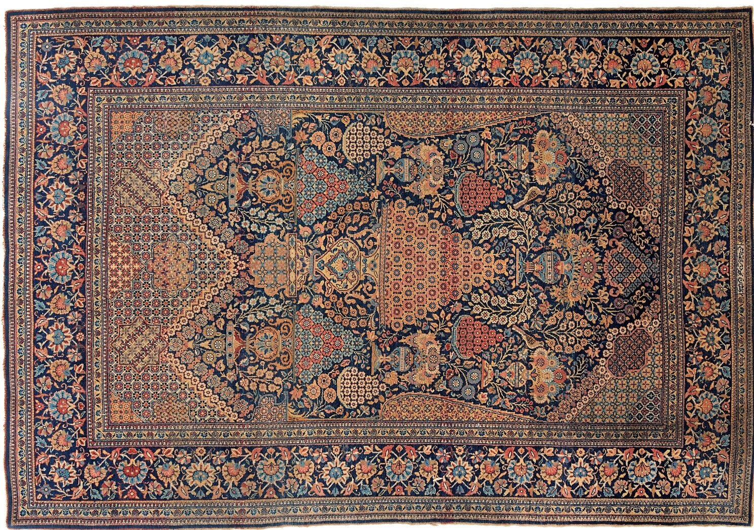EXCEPTIONAL ANTIQUE GENUINE MIDDLE EASTERN DABIR RUG SIGNED DABIR ALSANAYE gallery