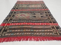 Vintage Traditional Handmade Caucasian Style Wool Multi Kilim 4.7×2.8ft