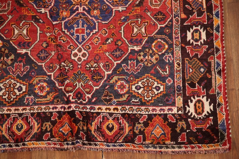 Vegetable Dye Traditional Area Rug 4x5 Ft Handmade Red Wool Carpet Vintage Rug gallery