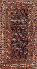 Antique Vegetable Dye Navy Blue/ Ivory Hand-knotted Malayer Rug Area Carpet 4×8