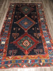 6x9ft. Handmade Antique Caucasian Karabaugh Kazak Wool Rug