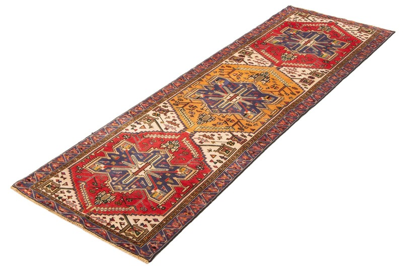 Vintage Hand-knotted Runner Rug 3'4" x 10'8" Traditional Oriental Wool Carpet gallery