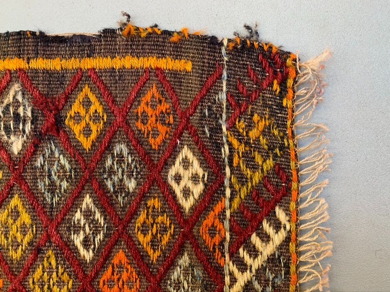 Vintage Turkish Mini Kilim 99x52 cm Wool Small Kelim Runner, shabby Chic gallery