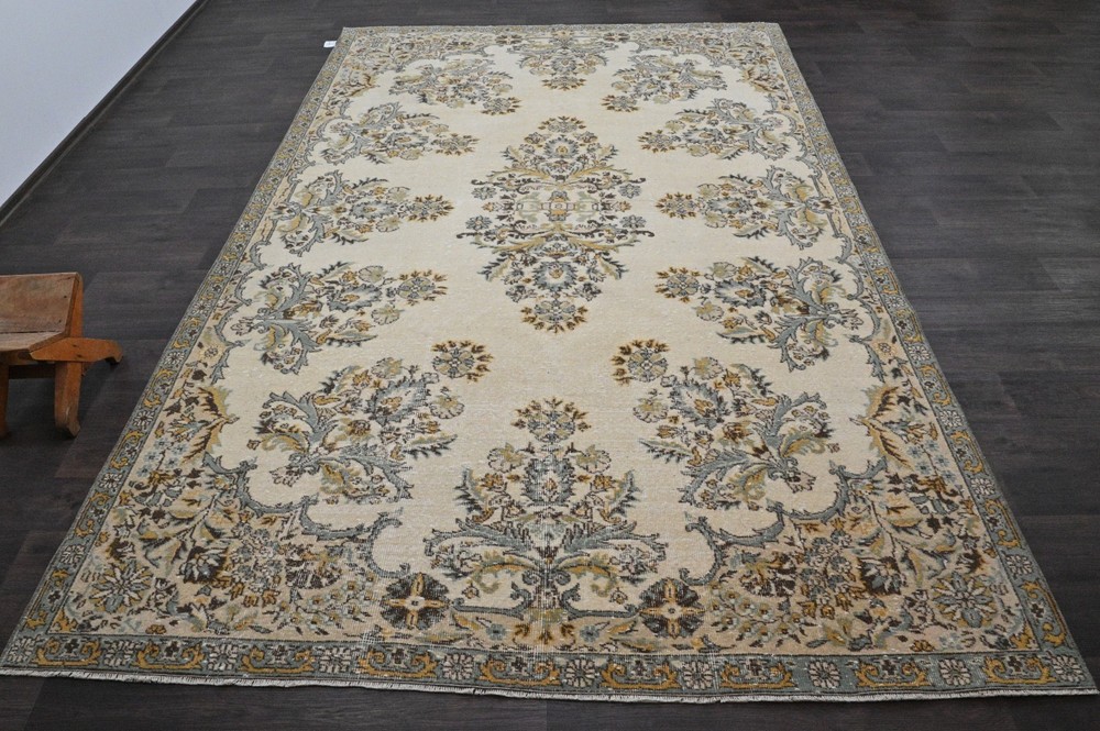Oushak Turkish Vintage Rug 7x11 Kilim Rug Anatolian Handmade Boho Decor BEIGE