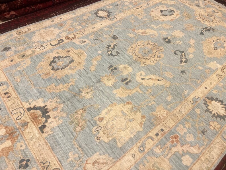 8 X 6 ft Stunning Natural Vegetable Dye Oushak Chobi Turkoman Carpet gallery