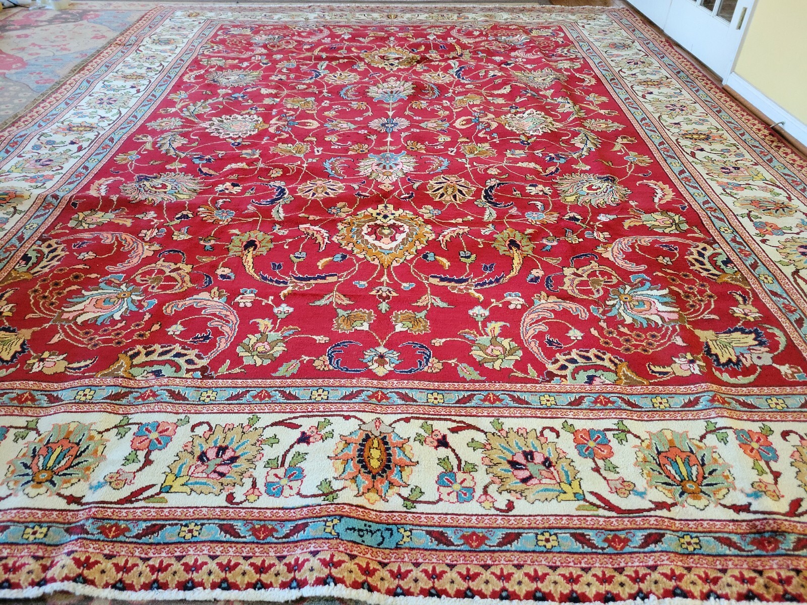 10 x 12.8 ANTIQUE SERAPI USHAK RUG VINTAGE KAZAK HERIZ CAUCASIAN gallery