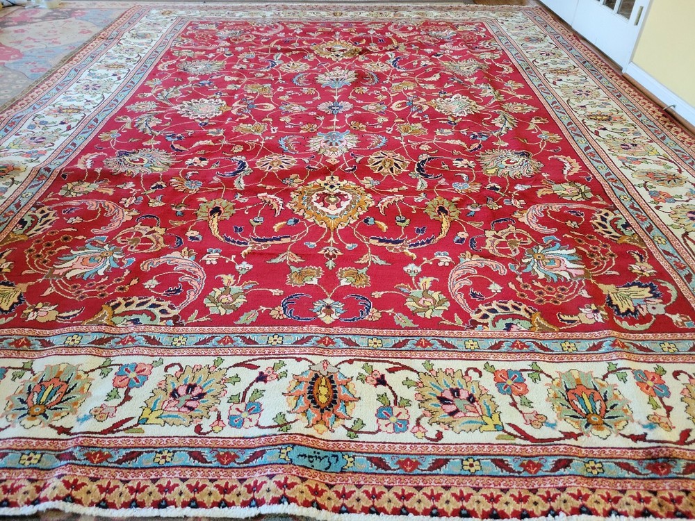 10 x 12.8 ANTIQUE SERAPI USHAK RUG VINTAGE KAZAK HERIZ CAUCASIAN