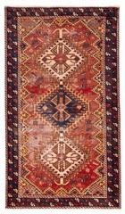 Vintage Geometric Area Rug 5’3″ x 9’4″ Traditional Hand-Knotted Wool Carpet
