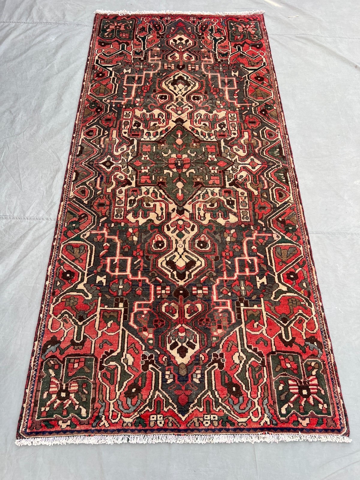 Vintage Caucasian Tribal Handmade Traditional Medallion Runner Rug 3'9 x 8'2 Ft gallery