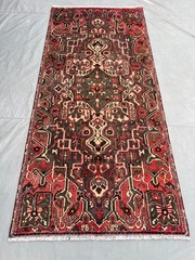 Vintage Caucasian Tribal Handmade Traditional Medallion Runner Rug 3’9 x 8’2 Ft