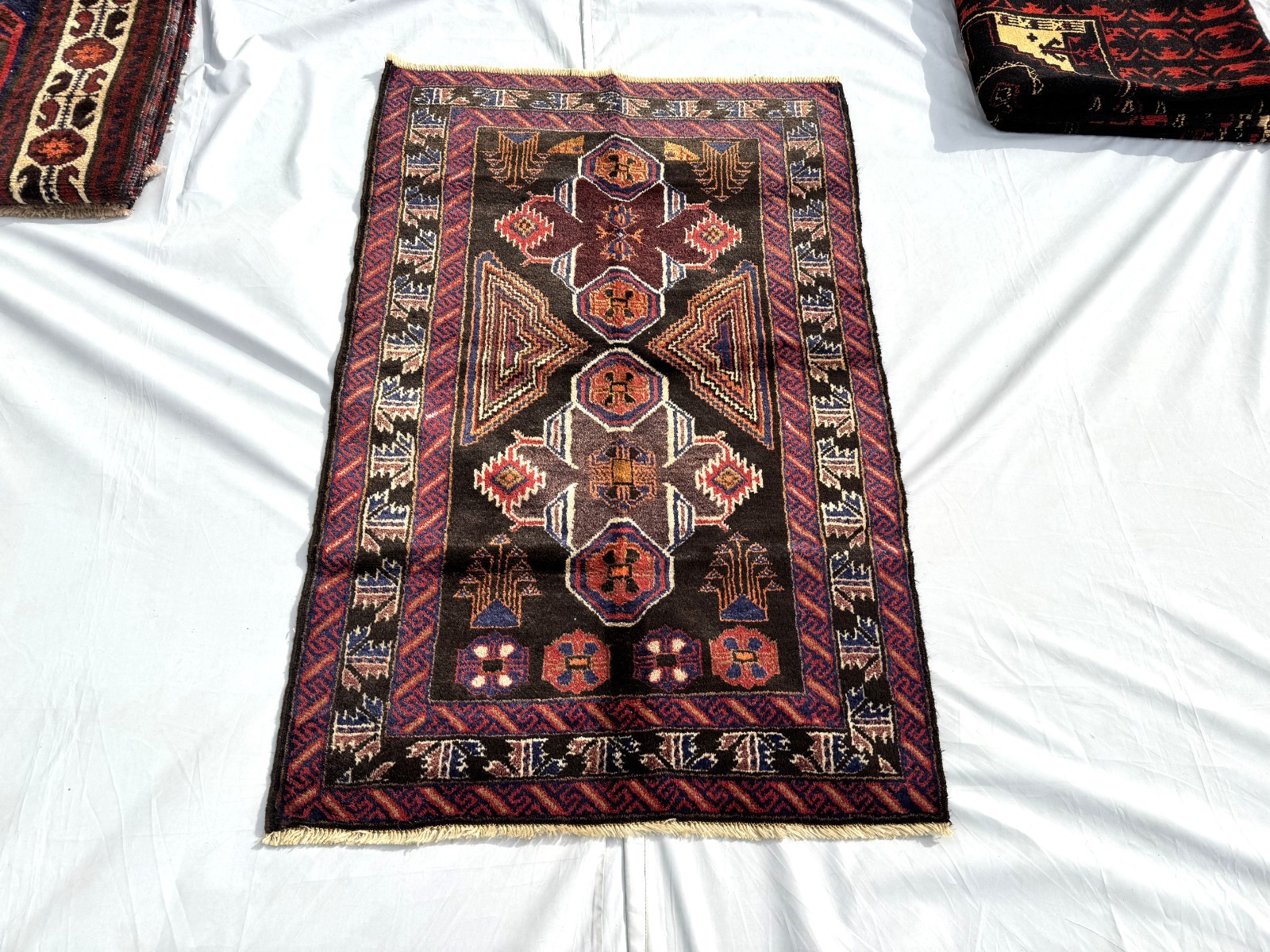 3x4 Ft Antique Afghan Handmade Baluchi Area Rug Tribal Geometric Oriental Carpet gallery