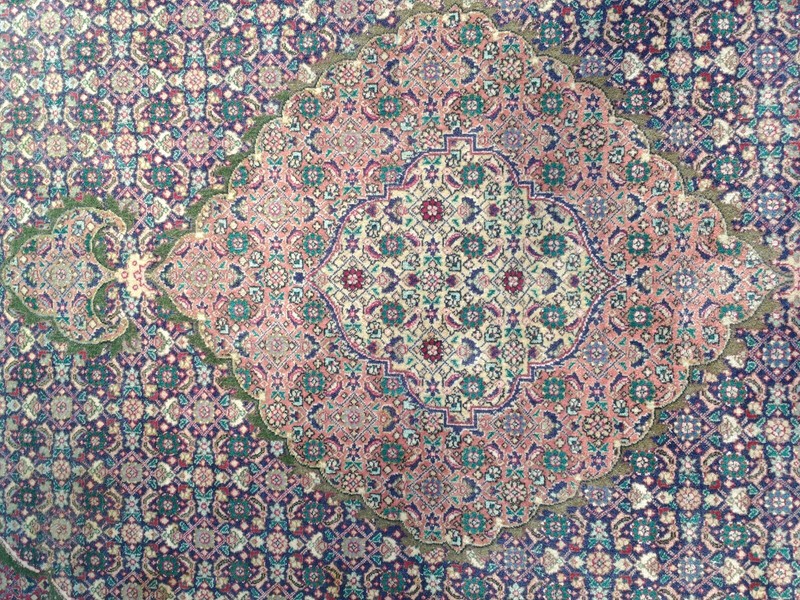 Handmade 1930s tabariz Carpet, Multiple Colors, Good Pile. 6ft.½x9ft. 3½ In. gallery