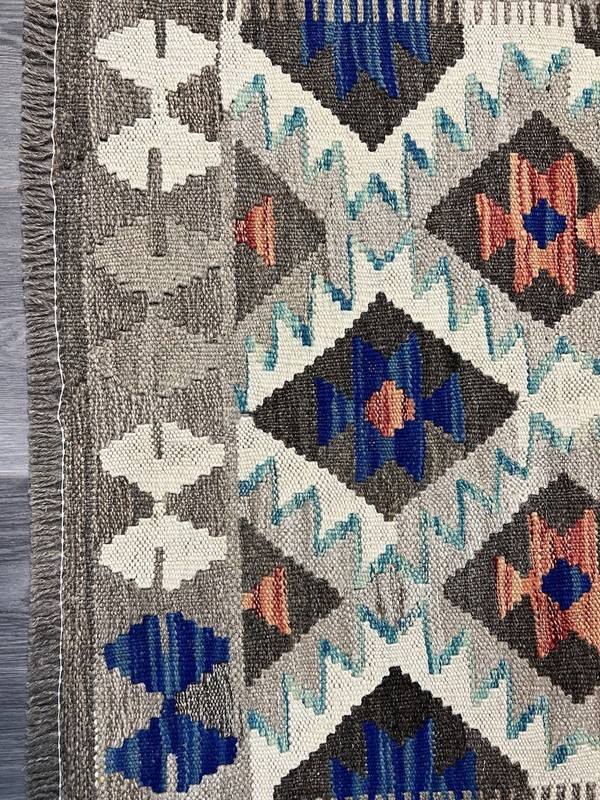 Handmade Kilim Runner wool natural colours Afghan Traditional 287cmx87cm gallery