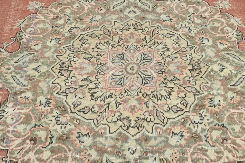 Oversize Turkish Rug 7x11 Hand-Knotted Vintage Oushak Wool Rug Large Carpet,734 gallery