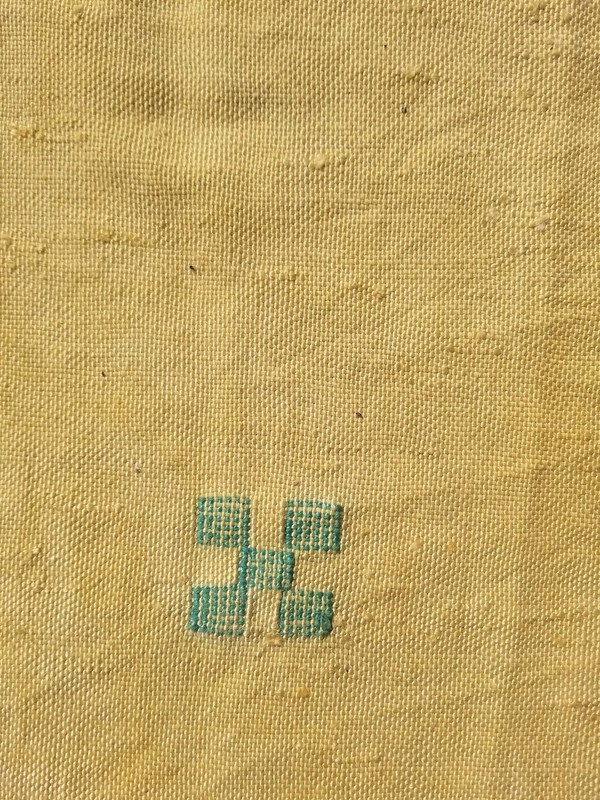 Vintage Traditional Handmade Moroccan Cactus Wool Yellow Kilim 4.3x2.10ft gallery