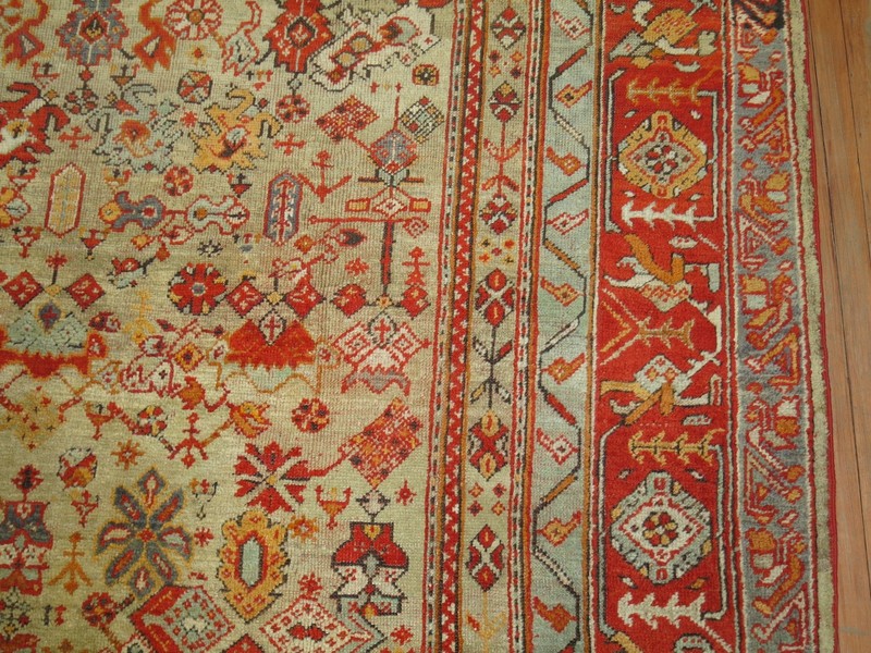 Antique Turkish Angora Oushak Ushak Rug 10'1''x11'1'' gallery