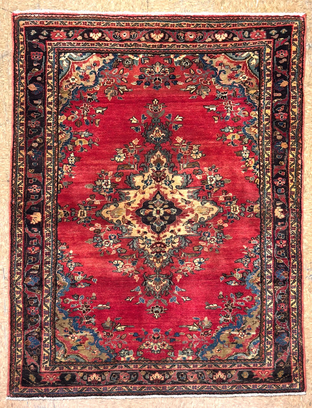 Vintage Hamedan Hand Knotted Wool Tribal Area Rug 4x6 Oriental Carpet Red Blue gallery