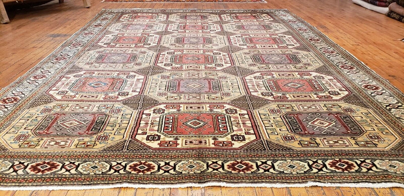 Stunning Vintage 1960-1970's Wool Pile Natural Dye Bunyan Rug 6'7"×9'2" gallery