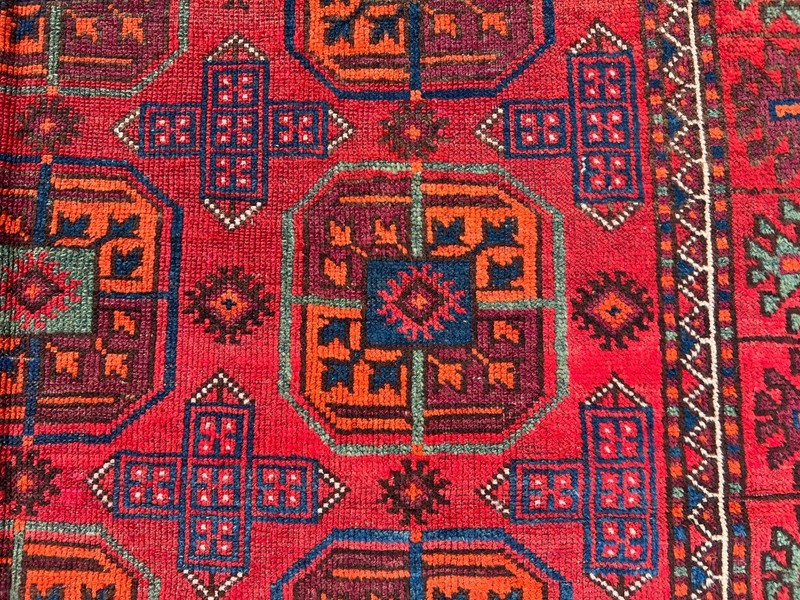 5'3x9'4 ft Antique Turkmen Bukhara Rug Hand Knotted Wool Low Pile Tribal Carpet gallery