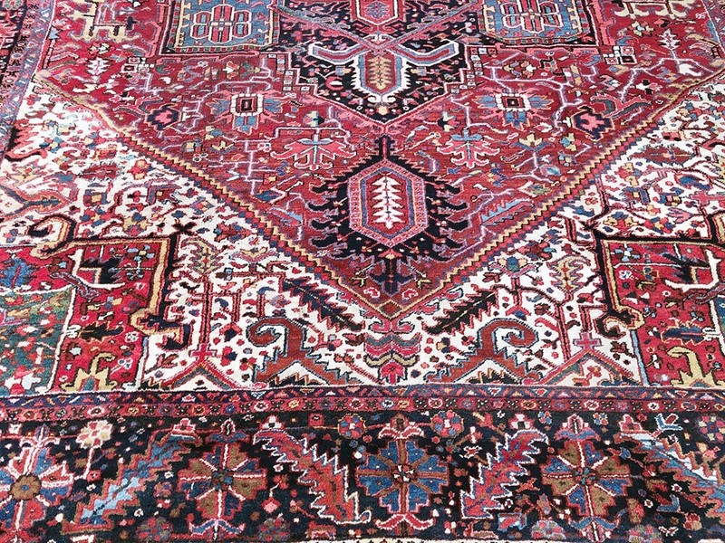 An Antique Decorative 10' x 13'- Herize Rug gallery