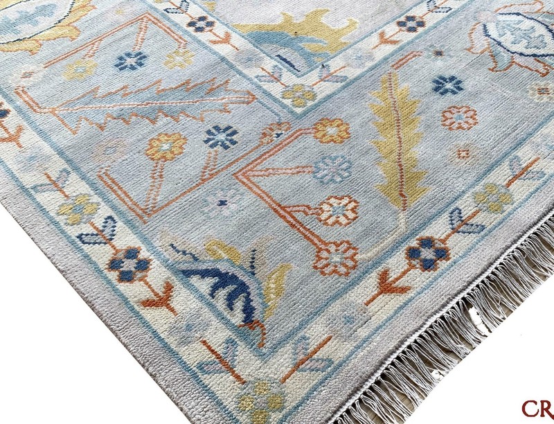 Vintage Turkish Oushak Rug, Beige 9X12 ft, Handmade Wool, Bohemian Anatolian gallery