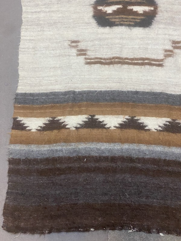 Vintage Turkish Angora Wool Blanket Kilim Rug Siirt 159x80cm gallery