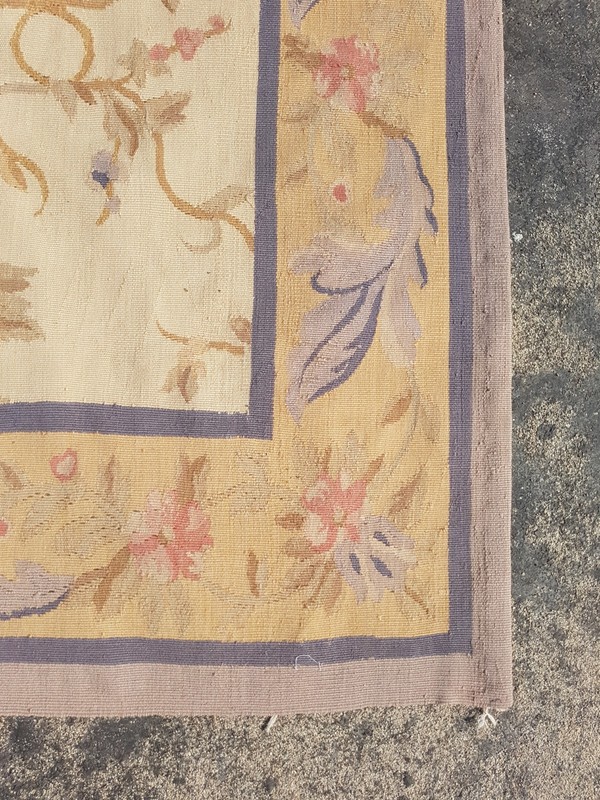Vintage French Aubusson Needlepoint Floral Handmade Rug Wool Carpet 180x116 cm gallery
