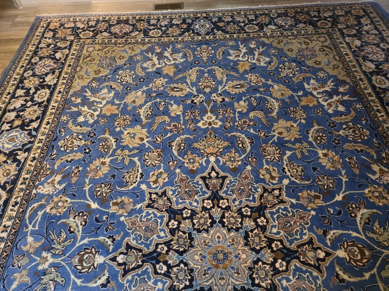 Mid Century BLUE kaashaann Rug hand-woven Oriental wool carpet 14' 5" x 10' 2.5" gallery