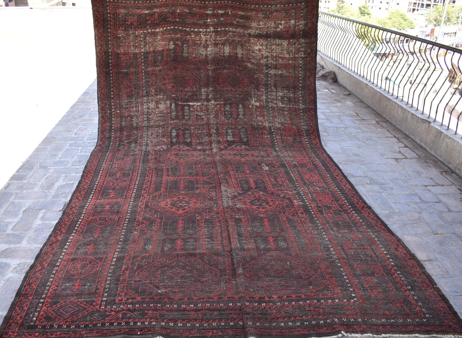 1900s Antique Hand Knotted Rug 7x12 ft Large Vintage Oriental Afghan Area Carpet gallery