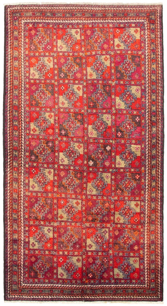 Vintage Geometric Area Rug 5'7" x 10'8" Traditional Hand-Knotted Wool Carpet