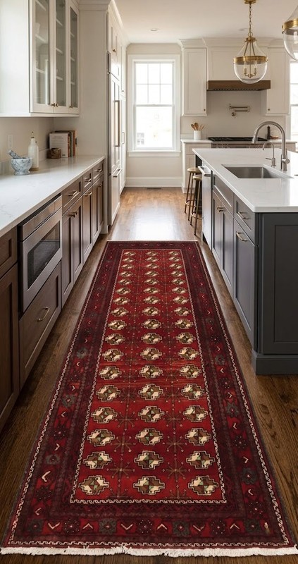 3'6X6'9 ft Handmade Wool Tribal Oriental Rug Farmhouse Kitchen Decor Carpet gallery