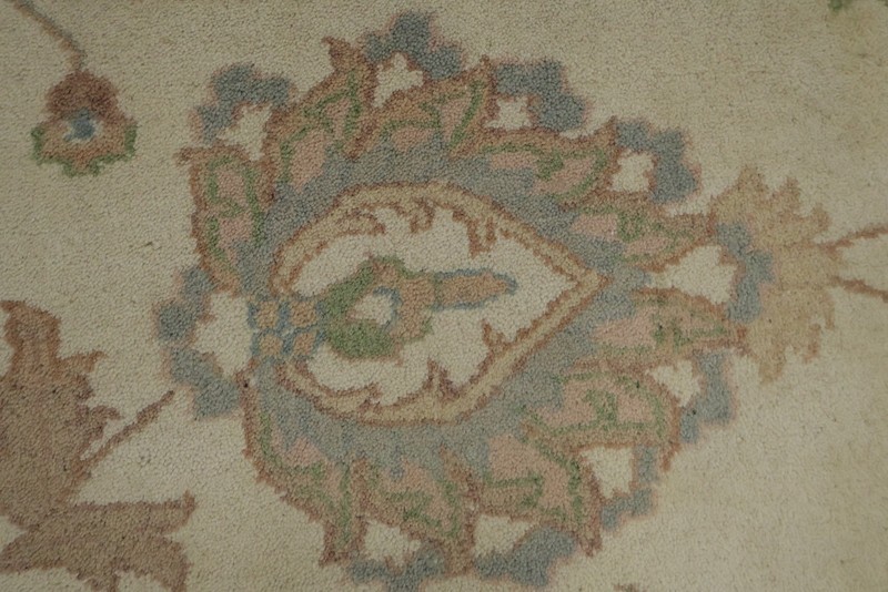 Ivory Floral Elegance: Palace Size Rug 13x20 Wool Hand-knotted Oushak Carpet gallery