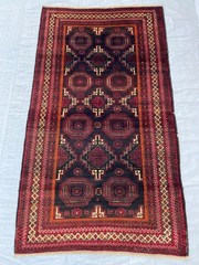 4×7 ft Hand Knotted Afghan Traditional Antique Turkmen Baluchi Tribal Wool Rug