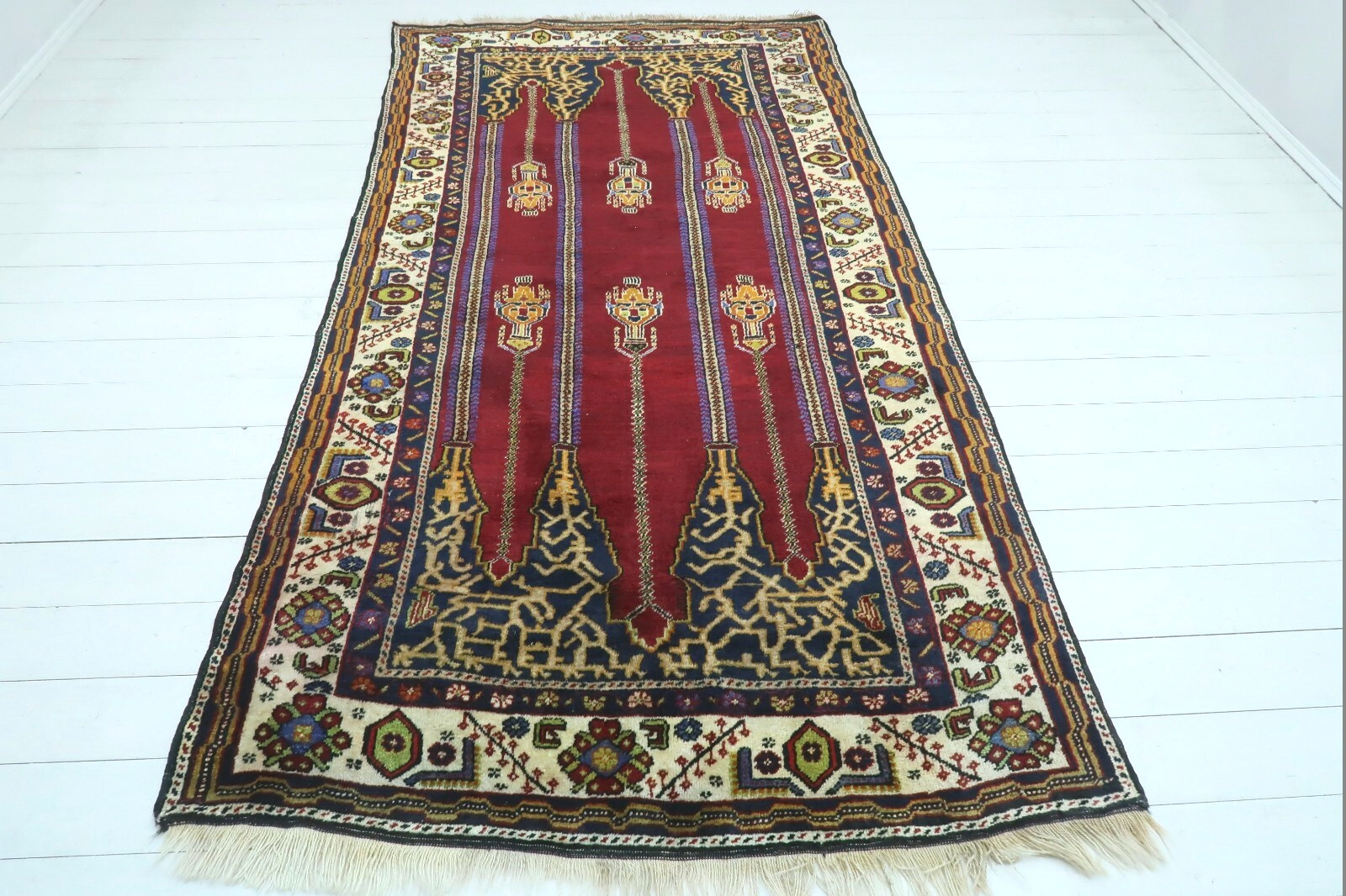 Anatolia Konya Carpet, Red Colored Rug, Wool Rug, Floor Rug Area Carpet 53"x105" gallery