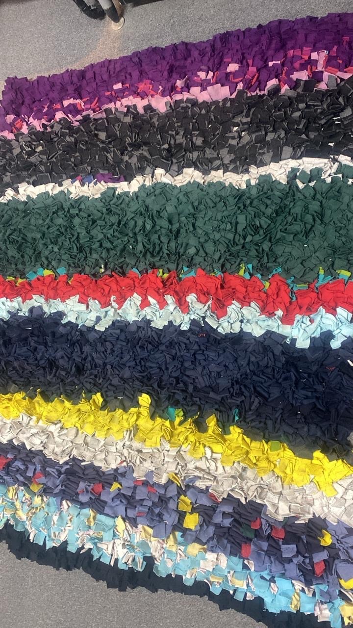 Handmade Boho Rag Rug Pillow Cover - Colorful Recycled Fabric - Unique Textured gallery