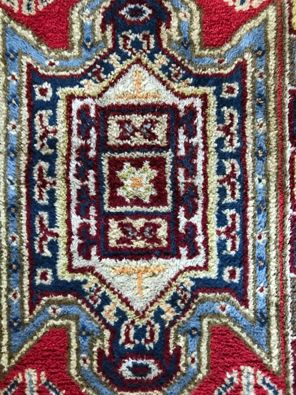 Vintage Handmade Tribal & Geometric Colorful Scatter Wool Rug/Accent Rug, 2x4 gallery