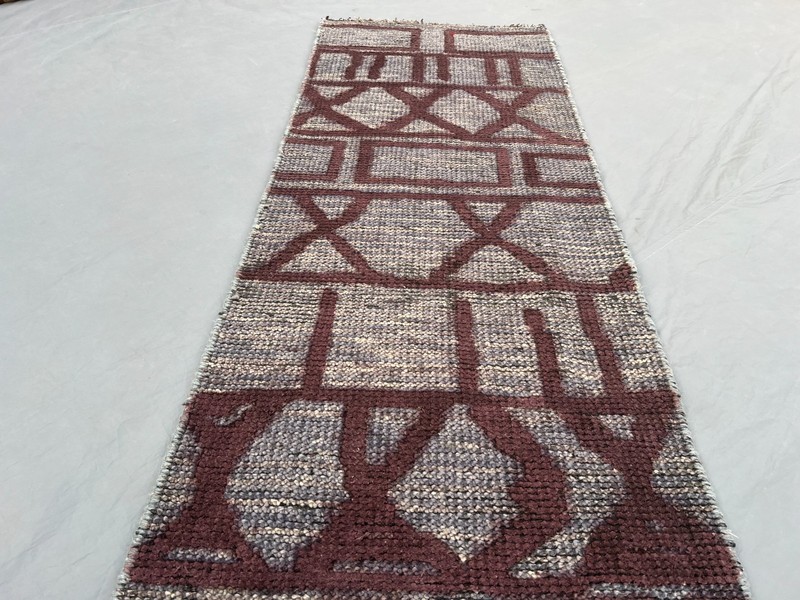 2x12 Vintage Moroccan Hand Knotted Wool Runner Rug Geometric Pattern Hallway Rug gallery