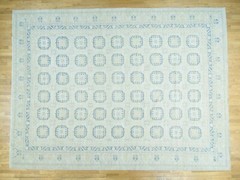 13’1″x17’7″ White Wash Khotan Design Hand Knotted Pure Wool Oriental Rug