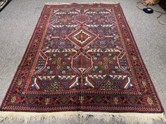 Fine Antique Caucasian Shirvan Rug 3×5 Blue Handmade Vintage Oriental Rug Kazak