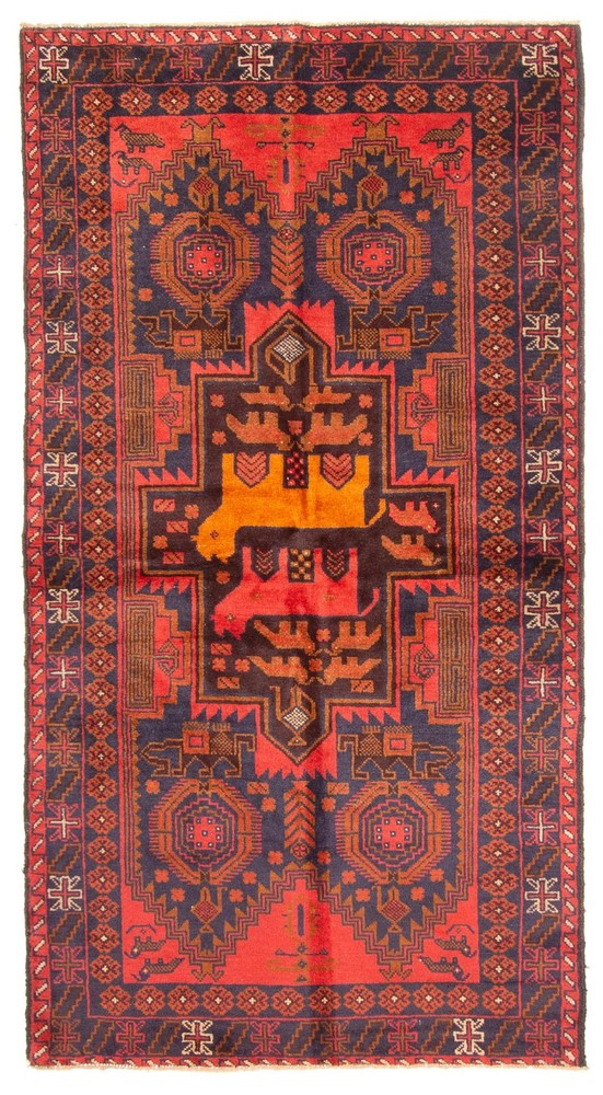 Vintage Traditional Hand-Knotted Area Rug 3'5" x 6'7" Oriental Wool Carpet