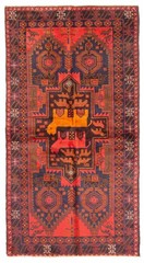 Vintage Traditional Hand-Knotted Area Rug 3’5″ x 6’7″ Oriental Wool Carpet
