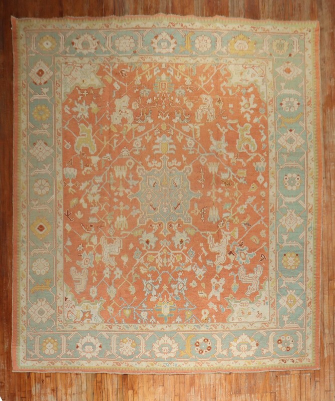 Antique Gorgeous Turkish Oushak Ushak Rug Size 11''7''x15'6'' gallery