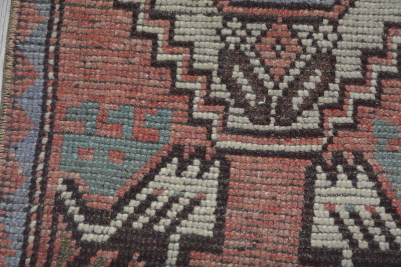Vintage Distressed Oushak Rug 1'4x3'1 ft, Brown Modern Turkish Rug gallery