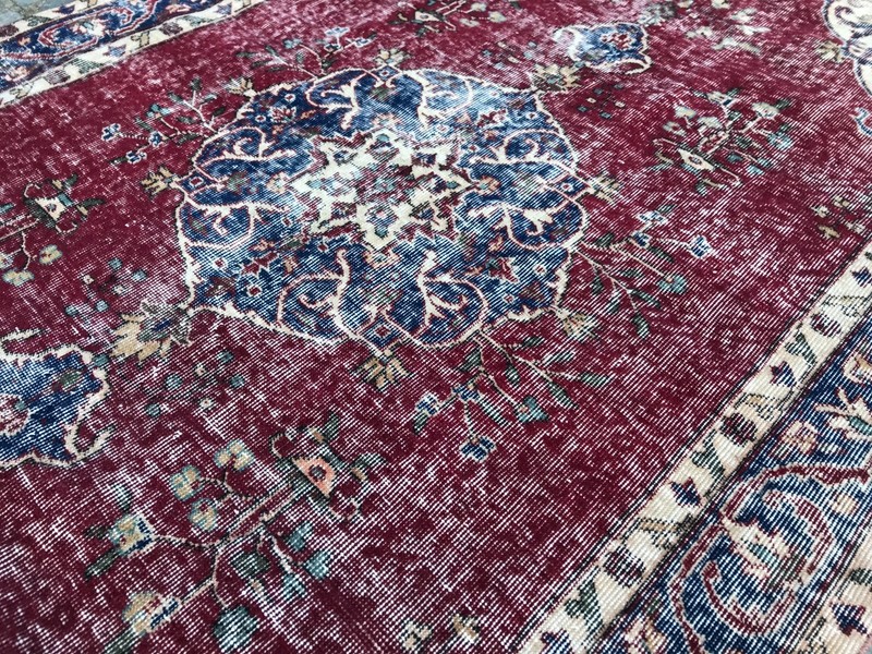 Turkish Vintage Rug, Handmade Wool Rug, Bohemian Large Rug, 4,6 x 8,2 ft gallery