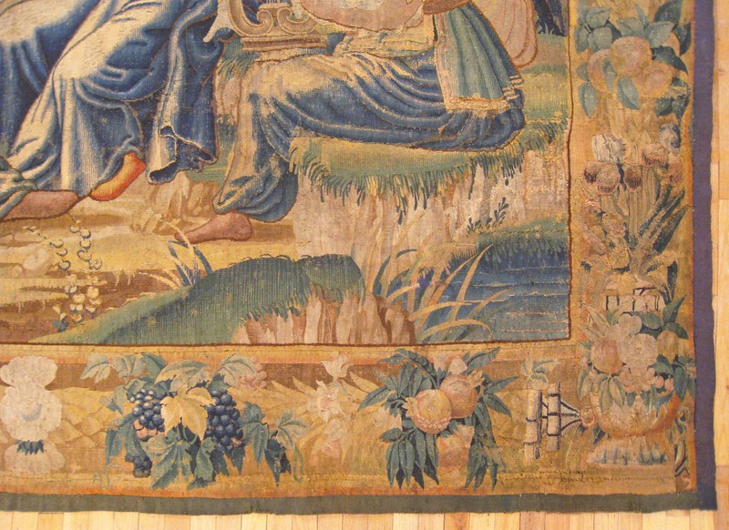 Antique 18th Century Flemish Mythological Tapestry, with The Greek Deity Apollo gallery