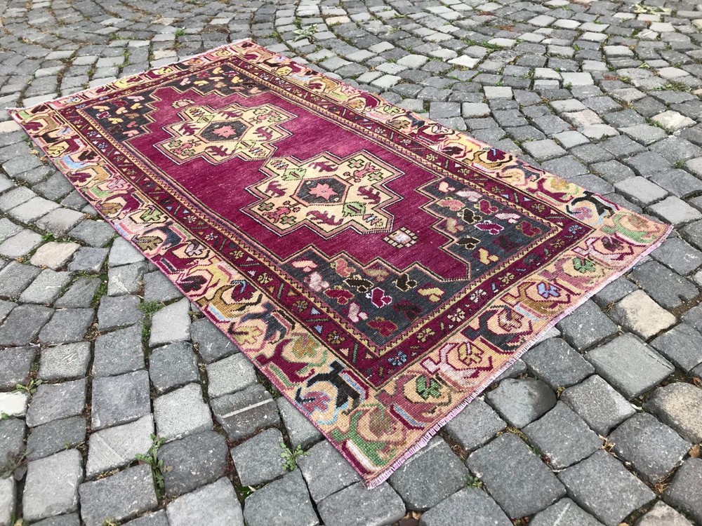 Turkish Antique rug Bohemian Area rug Oushak rug Vintage Rug Handmade Wool rug