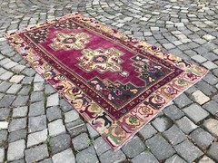 Turkish Antique rug Bohemian Area rug Oushak rug Vintage Rug Handmade Wool rug
