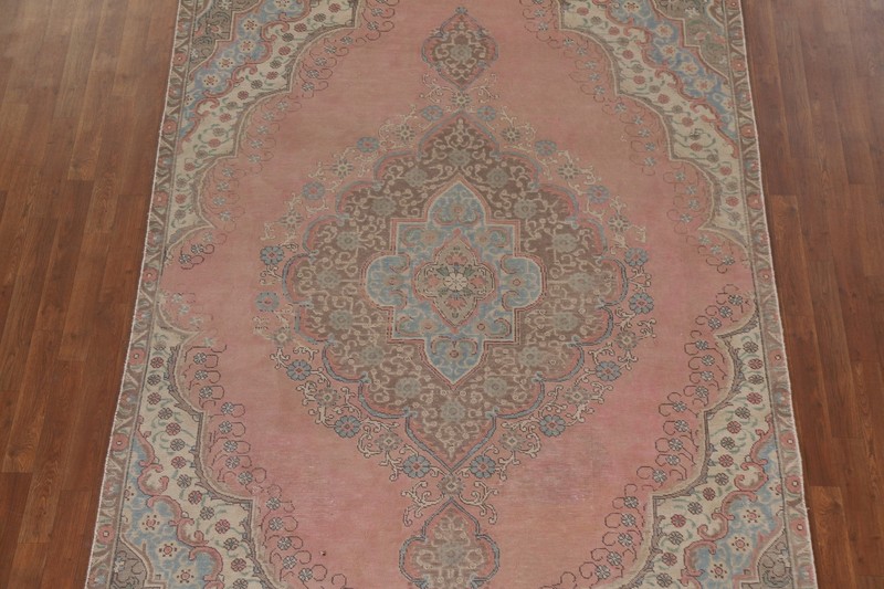 Handmade Traditional Pink Wool Area Rug 6x10 Ft Over-Dyed Medallion Bedroom Rug gallery