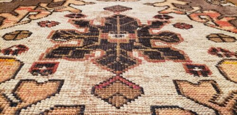 Bohemian Antique 1940s Wool Pile Vegy Dye Nagorno-Karabakh Runner Rug 3x6ft gallery