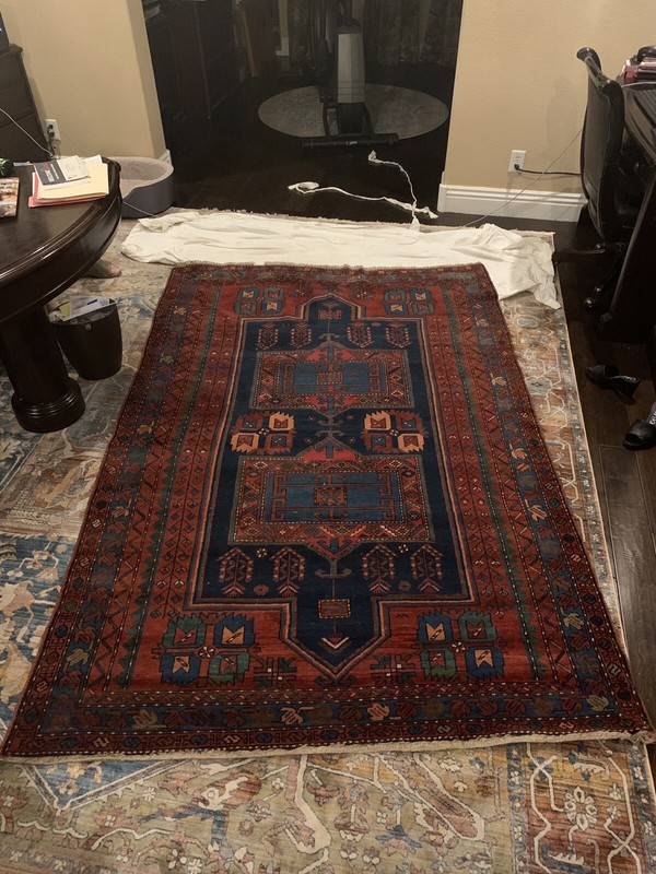 120+ Year Old Turkish Rug 1900s Antique. Handmade, Blue, Wool, 5.4 x 8.1 ft. gallery